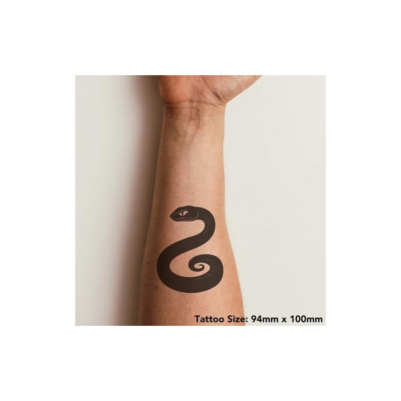'Cartoon Snake Side View ' Temporary Tattoo - Water Resistant,