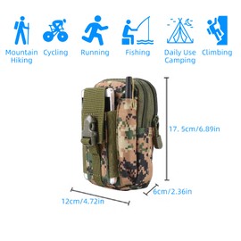 Acpetdr Tactical Molle Pouch, Compact Belt Utility Bag, EDC Waist Pack for Men, Outdoor Survival Gear, Hiking, Camping, and Traveling Accessories (Camouflage)