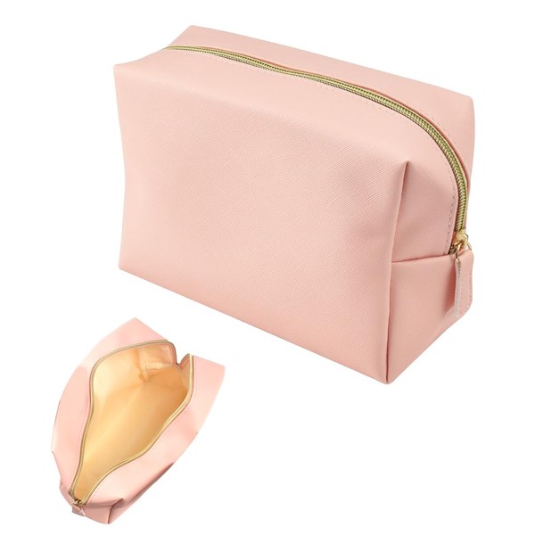 YISSWKK Cosmetic Bag Women's Small Makeup Bag Pink Makeup Bag Waterproof Toiletry Bag Portable Travel Bag Cosmetic Pink Cosmetic Bag PU Makeup Bag Travel Toiletry Bag for Travel, pink