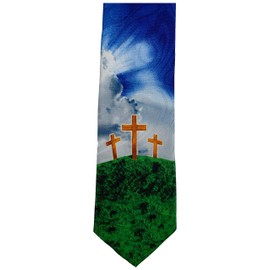 Steven Harris Wooden Three Cross Mens Christian Religious Neckties (1, Design # 16)