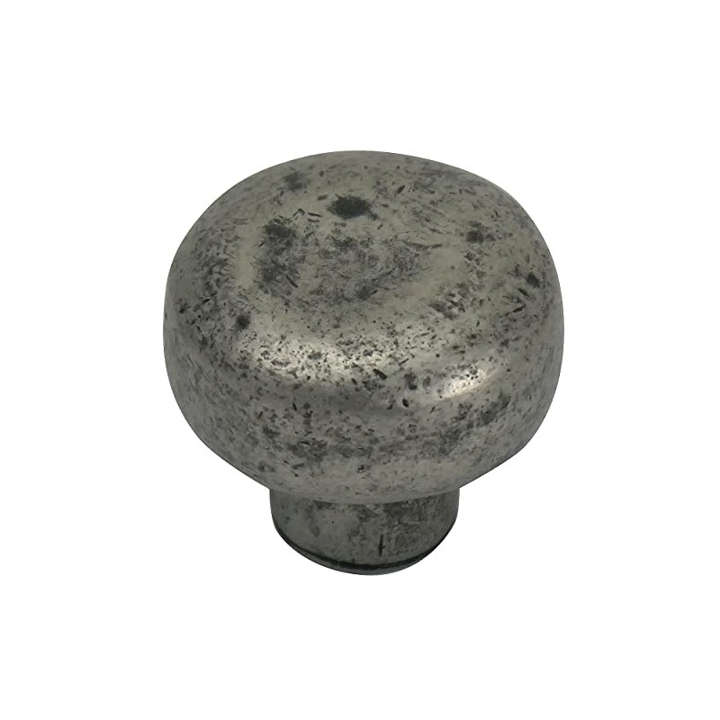 MNG Hardware 84464 Riverstone Round Knob, Large, Distressed Pewter