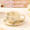 Cappuccino Cups with Saucers 8 oz Latte Art Cup Ceramics