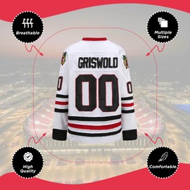 GHOSTWEAR Griswold #00 Movie Hockey Jerseys Stitched Letters and Numbers