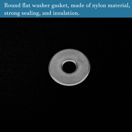 QUARKZMAN M4 13mm Outer Diameter Plastic Round Flat Washer Seal x 50pcs Nylon Round Flat Washer Sealing Ring for Glass Door Handle, Transparent