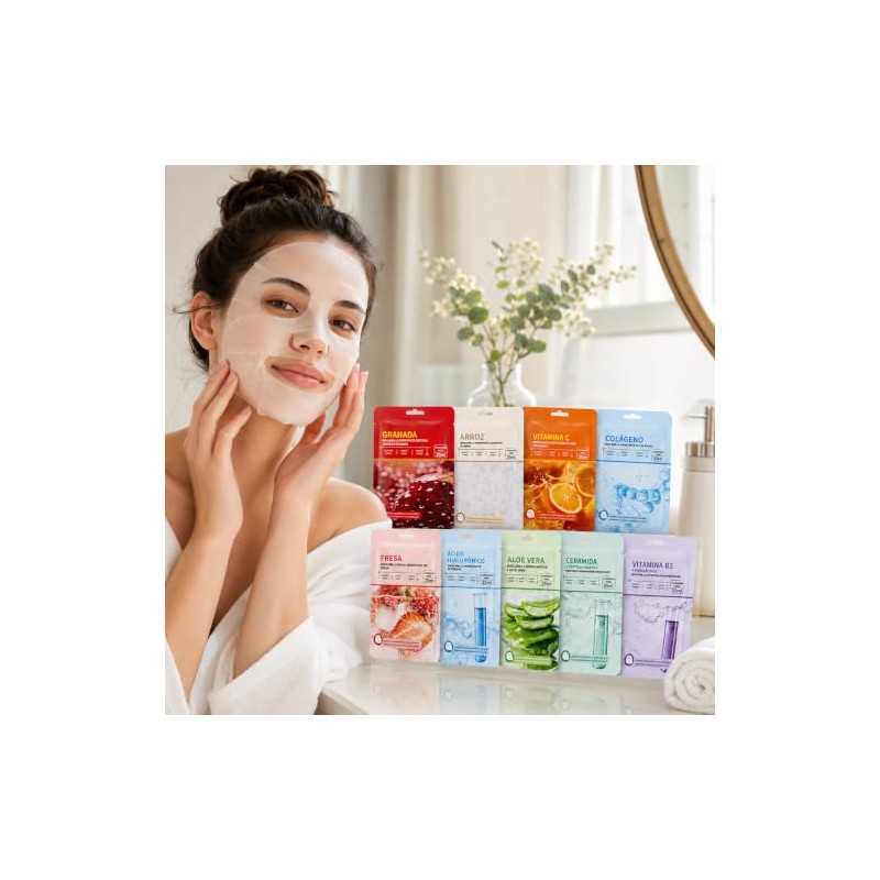 Mascarillas Faciales Coreanas Surtidas – Pack de 10 Piezas Hidratantes
