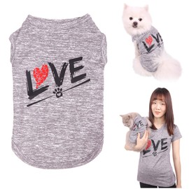 CAISANG Dog Shirts Love Puppy T-Shirt Mommy Sweatshirt/Pets Clothes Sleeveless Vest Doggy Clothing Crewneck Womens Shirts, Cool Apparel for Small Medium Large Dogs Cats Sport Outfits (Pet XL)