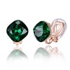 EVEVIC Austrian Crystal Square Cilp On Earrings for Women 14K
