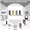 LALOCAPEYO 4-Pack Foldable Heavy-Duty Zinc Alloy Wall Hooks, Space-Saving Retractable