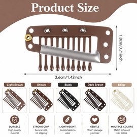 20 Pack Chunni Clips, Strong Dupatta Grip Clips for Women, Hijab Veil Wig and Hair Piece Holder Clips, Secure No Slip Scarf in 4 Colors, 5 Black 5 Beige 5 Light Brown 5 Dark Brown