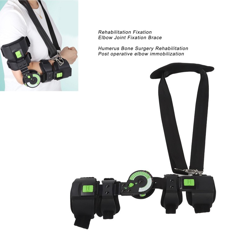 Adjustable Hinged Elbow Brace with Strap Sling Rehabilitation Support Corrective