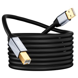 DDSYT USB 2.0 Printer Cable 30ft, USB-A to USB-B 2.0 Cable with 480 Mbps Transfer Speed for Printer or External Hard Drive, Gold-Plated Connectors