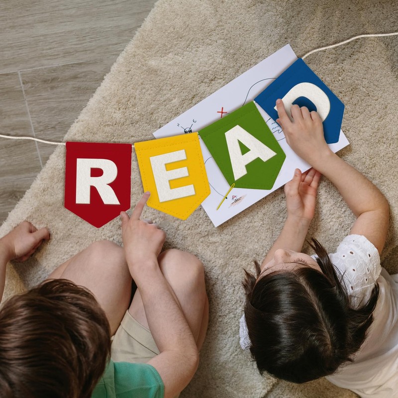 Wheatwin Classroom Reading Nook Decor, Read Sign Felt Pennant Flag
