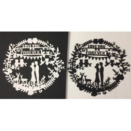 Handmade• Craft-N-Shed LOVE YOU FOREVER Die-Cuts 5.5"x 5"(2pc)Couple•