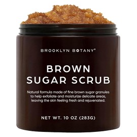 BROOKLYN BOTANY - Exfoliante de azúcar morena 283 g (Brown Sugar Scrub) - Facial y corporal con aceite de almendra y jojoba