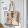 Jesus Bible Christian Tote Bag, Jesus Loves You Reusable Shopping