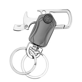 KGDUYC Key ring carabiner, key ring man, carabiner key ring, with rotating key ring, keychain bottle opener gift for father/dad, husband, boyfriend, guest.