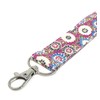 Fabric Pattern Wristlet Key Fob Key Chain with Split Ring