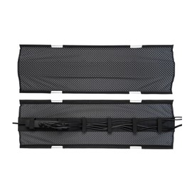 PERFECT POSTURE Mesh Cable Organizer – Under Desk Cable Management with Adjustable Straps, Flexible Mesh, Easy-Access Design, & Standing Desk Compatible – 37.4” (Gray)