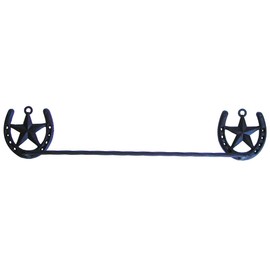 Treasure Gurus Texas Barn Star Horseshoe Bath Towel Bar Rack Holder