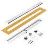 36 inch Linear Shower Drain with Square Hole Pattern Grate