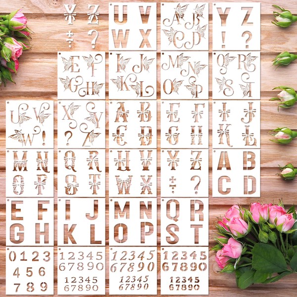 Keluna Uppercase Letter Stencils for Painting - 30 Pcs Alphabet