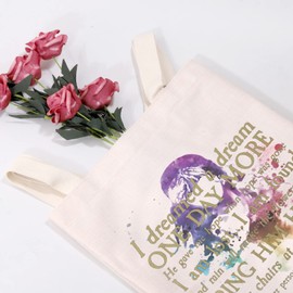 MYOSPARK Les Aesthetic Miserables Quote Broadway Musical Canvas Tote Bag Musical Theater Fans Gift One Day More Tote Bag (UK l dreamed Tote Bag)