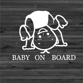 6inch Funny Baby On Board Sticker for Cars Boys Girls - Baby On Board Sign - Baby On Board Decals for Car Windows - Baby On Board Window Sticker Removable - Kids Children Twins On Board BOB028