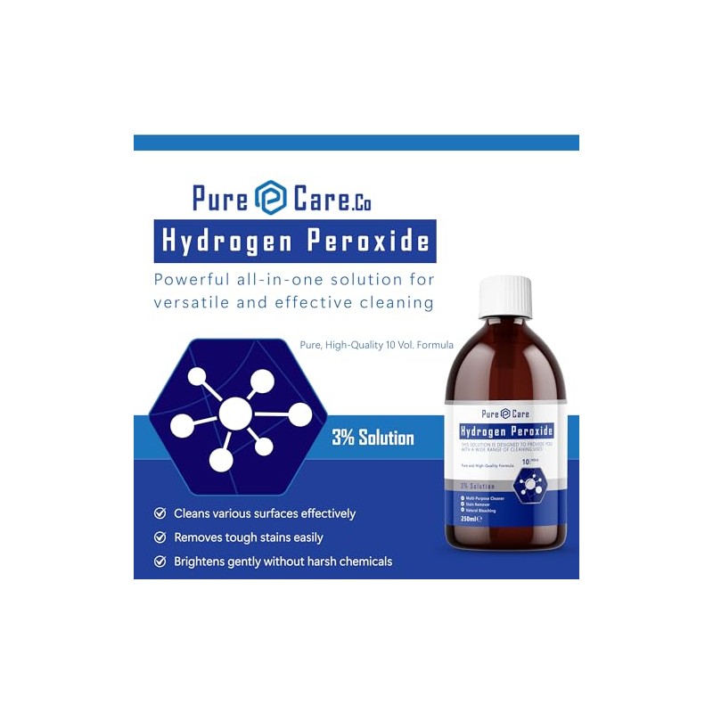 PureCare - Hydrogen Peroxide 3% - 250ml, 10 Vols, Clear