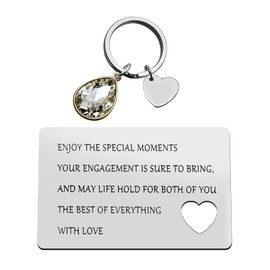 Engagement Gifts for Couples Engagement Gifts Engraved Wallet Card Insert Bridal Shower Gifts For Bride Engagement Wedding Gifts for Boyfriend Girlfriend Husband Wife Engaged Couples Jewelry Gifts