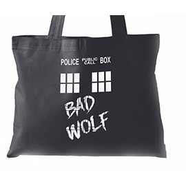 Tardis Bad Wolf Tote Bag (Black)