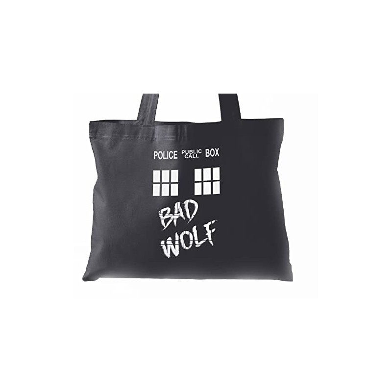 Tardis Bad Wolf Tote Bag (Black)