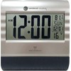 Ambient Weather RC-9362 Silver Atomic Digital Wall Clock with Temperature