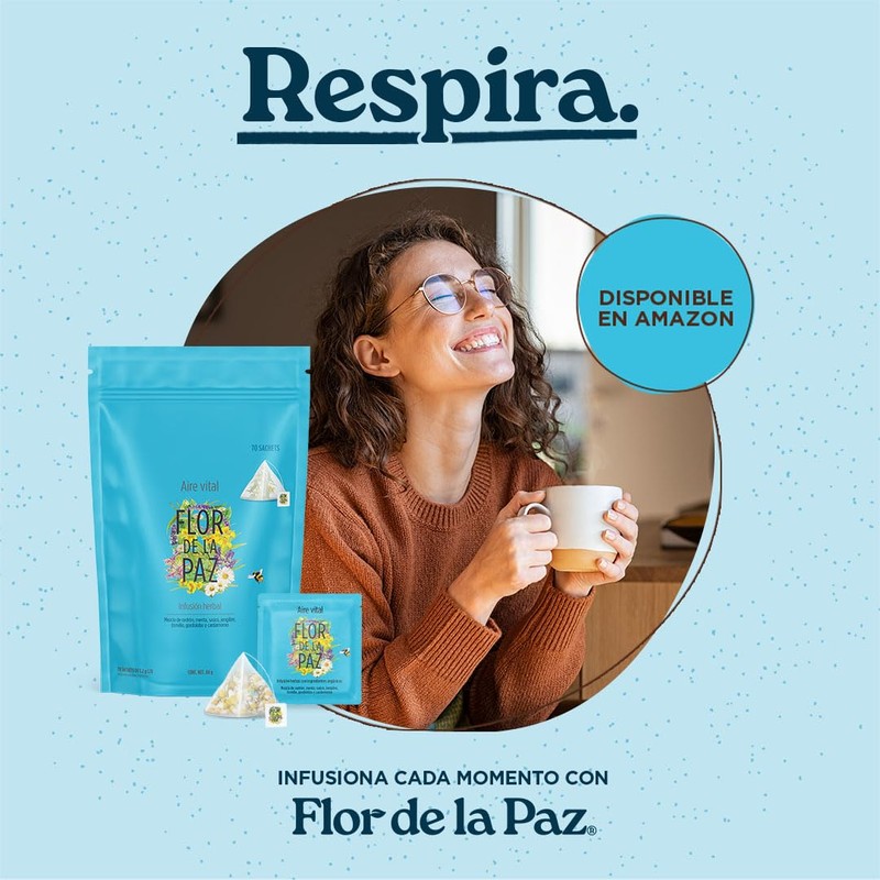 FLOR DE LA PAZ Aire vital, infusión herbal orgánica de