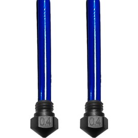 Hardened Steel Nozzle (0.4mm) High Temperature PTFE for All QIDI Tech 3D Printers All Sizes (2pcs) (X-Max/X-Plus/X-One/Qidi Tech I (Short))