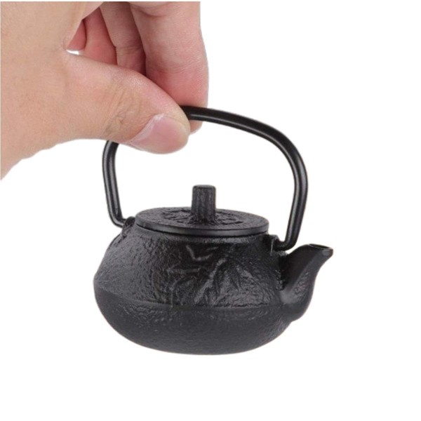 Cast Iron Tea Pots,50ml Mini Iron Kettle,Copper Handle Beam Bamboo