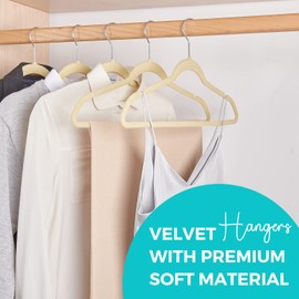 HOUSE DAY Premium Velvet Hangers 50 Pack Pink, Non-Slip Flocked Felt Hangers, Sturdy Clothes Hanger Heavy Duty Coat Hanger, Durable Slim for Closet Space Saving