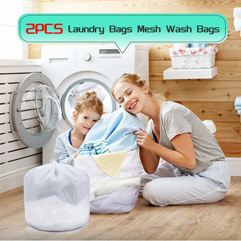 AiQInu Set of 2 Laundry Bags, Washing Machine, Large Washing