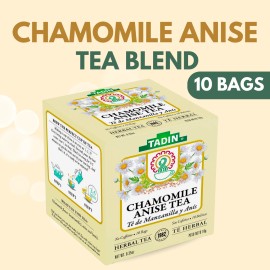 Tadin Chamomile Anise Tea, 10 Tea Bags 0.35 fl oz, Caffeine-Free