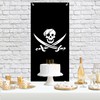 Jolly Roger Pirate Flag Banner Backdrop with Crossed Swords &