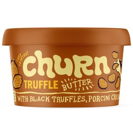 Churn Truffle Butter, Flavored Butter Churned with Organic Grass Fed (5.5oz, Pack of 2) - Non-GMO, Hormone-Free, Compound and Finishing, Yellow