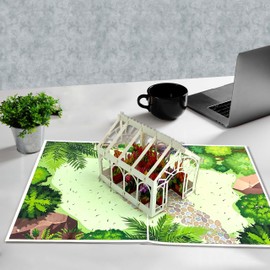 Seyal Tulip 3D Pop Up Birthday Cards Greeting Cards Laser Cut Greenhouse Flower Room for Mom Kids Friends Colleagues Lovers & All Occasions