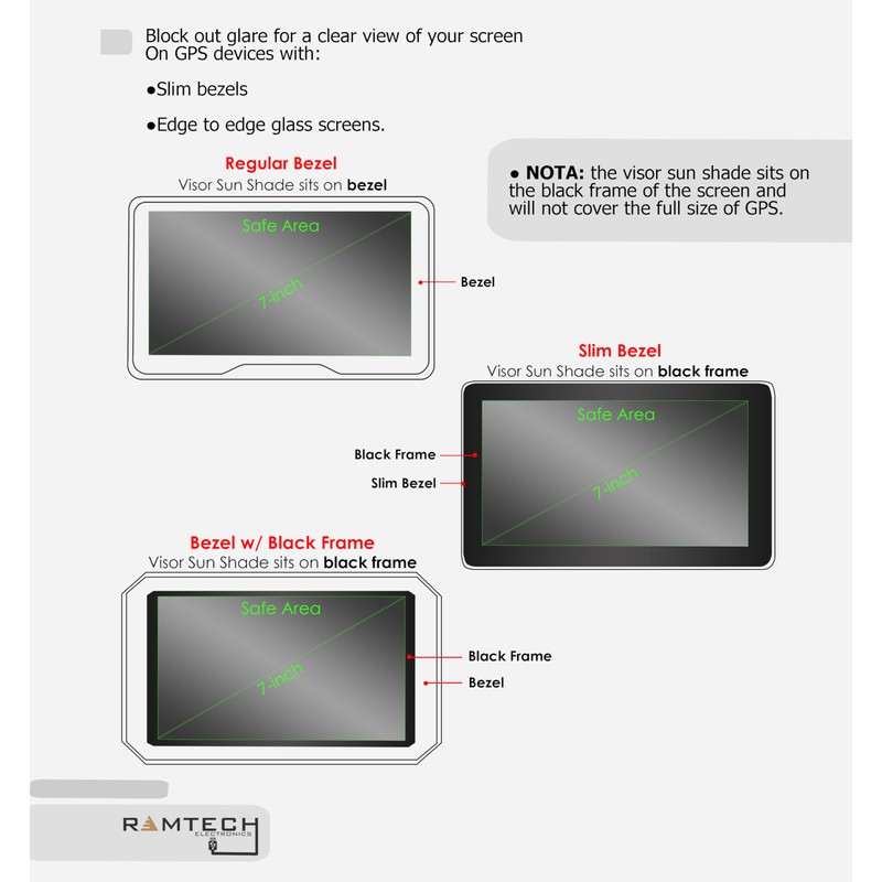 Ramtech 7 Inch GPS Visor Sun Shade with Bonus Stylus