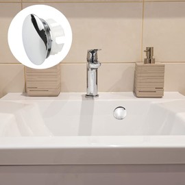 Doafoce 2 Pieces Stainless Steel Hole Cover Sink Overflow Cover Applicable Diameter 22-24mm Sink Hole Bathroom Sink Overflow Cover