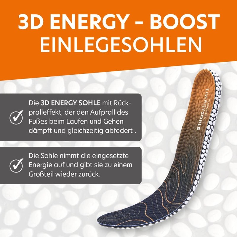 Aktiv Energy Insole with Cleanfeet Technology 100% Natural (42-46)