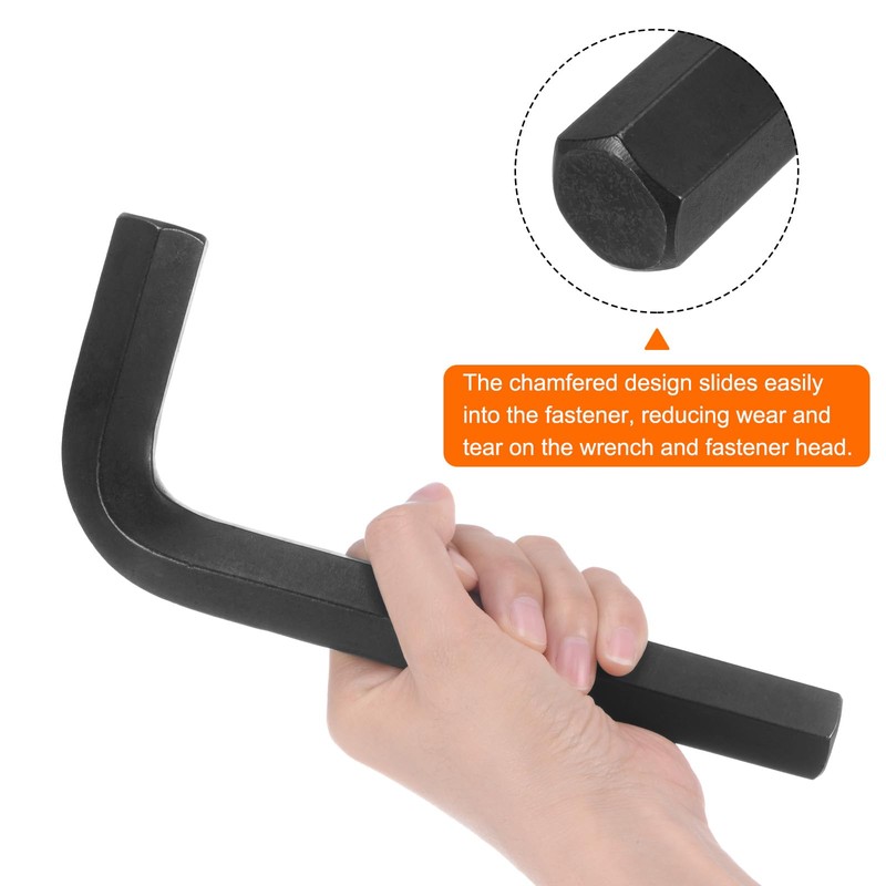 HARFINGTON Hex Key Wrench 24mm L-Shape Hexagon Metric Wrenches Chrome