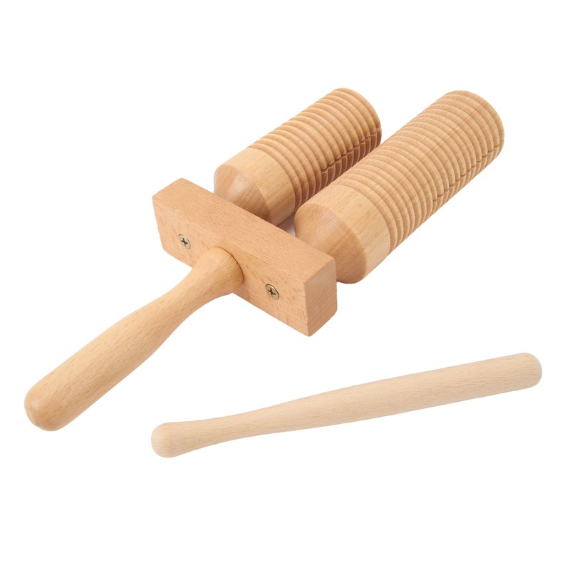 Chinese Bangzi Wooden Cylinder Clapper Treble Bass Percussion Musical Instruments