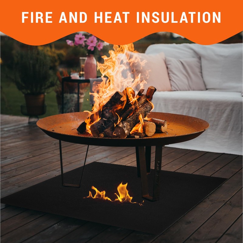 Katyjun Fire Protection Mat, 30 x 30 cm, Fireproof Underlay