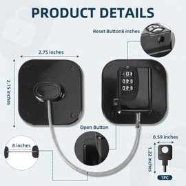 Refrigerator Lock, Heavy Duty Fridge Lock,Child Proof Cabinet Locks,Easy Install,Combination Lock for Drawers, Ovens, Trash Cans(Black- 2Pack)
