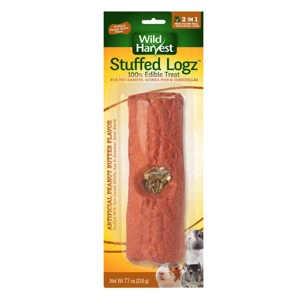 Wild Harvest Stuffed Logz 1 Count, Edible Treat for Rabbits,