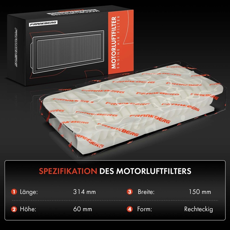 Frankberg 1x Air Filter Insert Diesel Compatible with Yaris P9